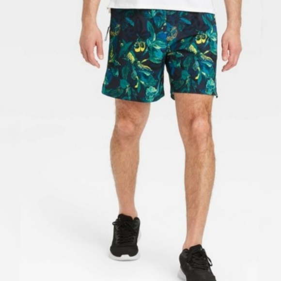 all in motion Other - all in motion Men's Hybrid Swim Shorts UPF50 Navy Green Tropical Large